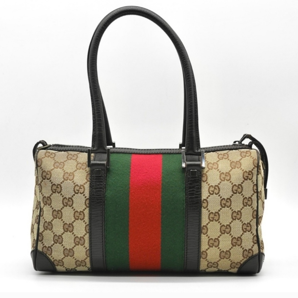 🍓GUCCI Sherryline Canvas Handbag